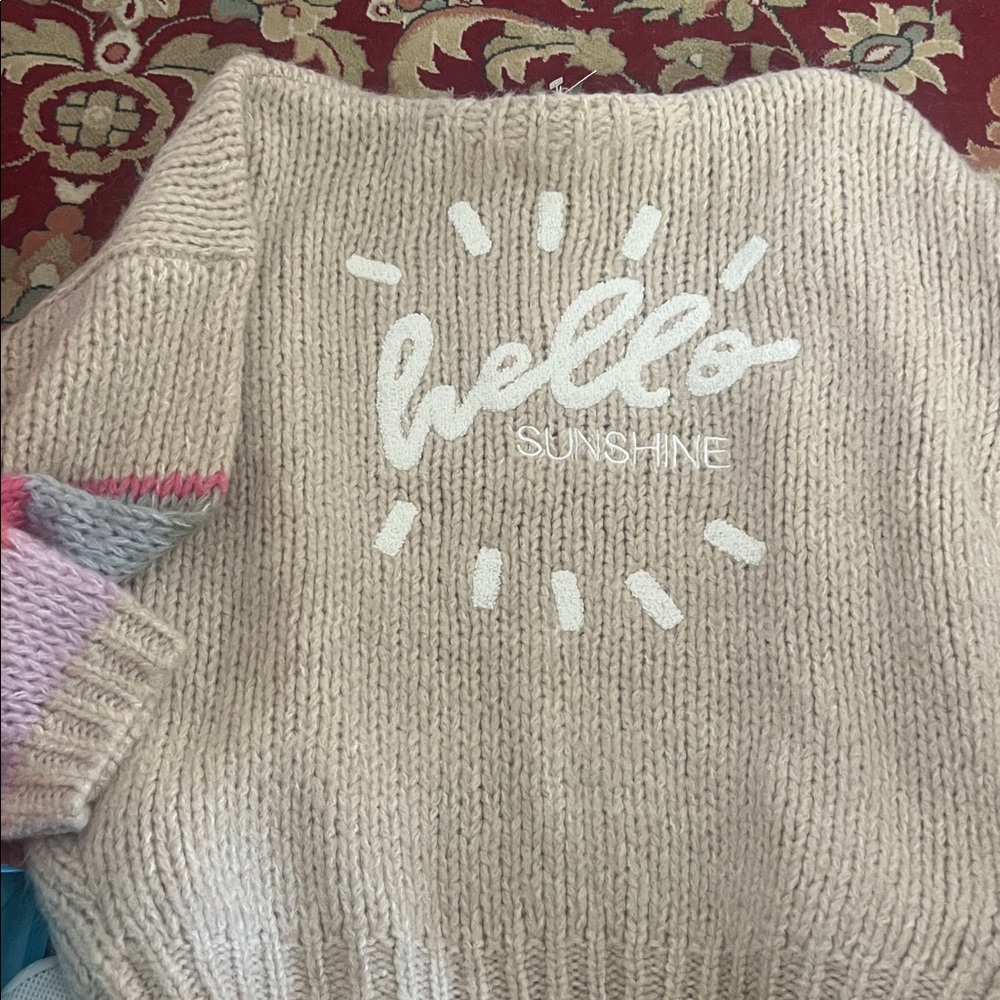 saltwater LUXE Cream Chunky Open-Front Knit Cardigan with Subtle Accent - Picture 3 of 3